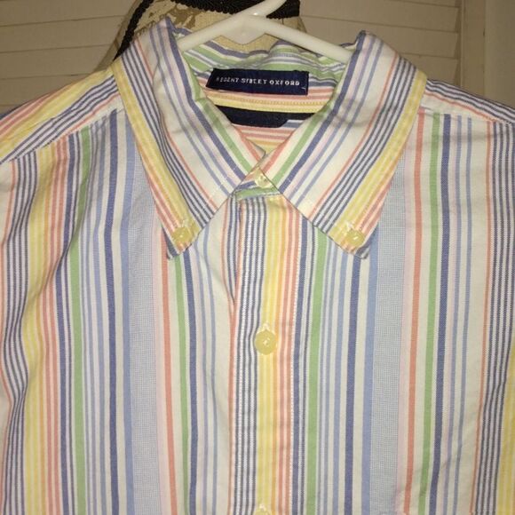 Austin Reed London Striped Long Sleeve Oxford Shirt Medium - Picture 2 of 4
